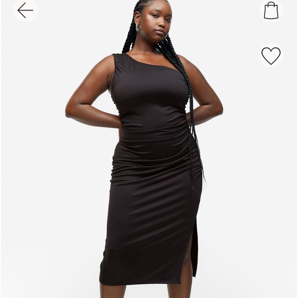 Ruched one shoulder dress
